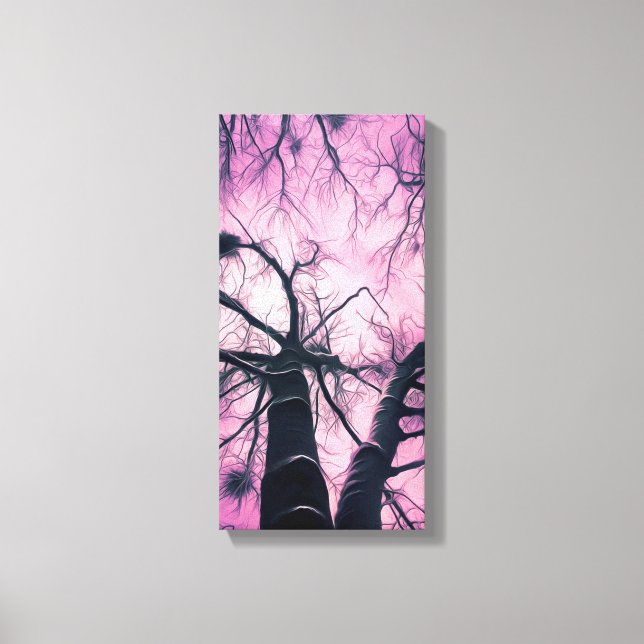 Winter Trees Purple Stylized Canvas Print (Front)