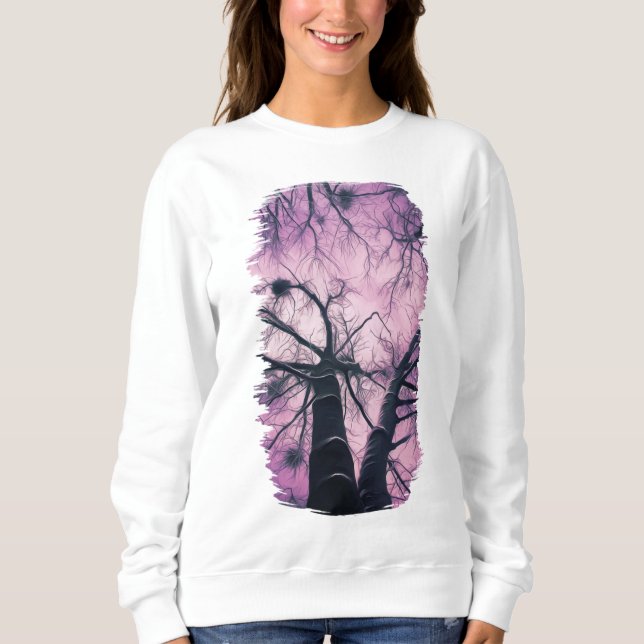 Winter Trees Purple Stylized Sweatshirt (Front)