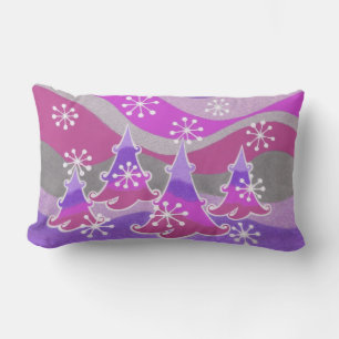 Winter Trees Purple throw pillow