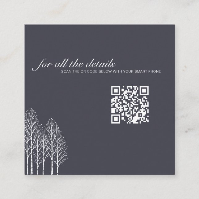 Winter Trees QR Code Enclosure Card (Front)