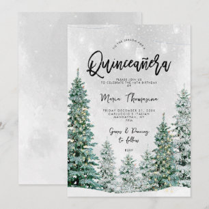 winter trees Quinceanera birthday invitation