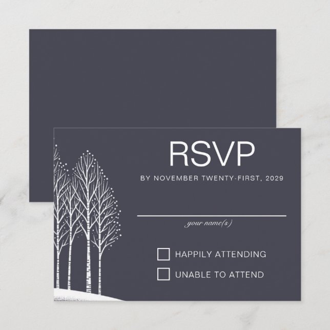 Winter Trees RSVP Card (Front/Back)
