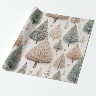 Winter Trees - Rustic Holiday Forest (1) Wrapping Paper