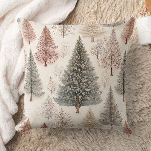 Winter Trees - Rustic Holiday Forest (2) Throw Pillow