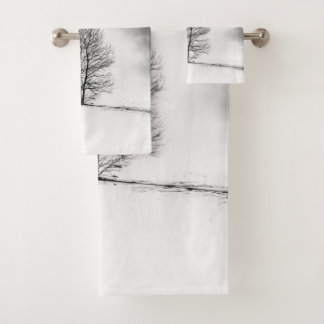 Winter trees silhouette #2 bath towel set