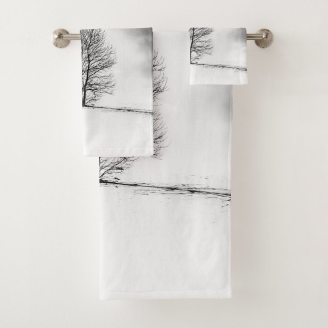 Winter trees silhouette #2 bath towel set (Insitu)