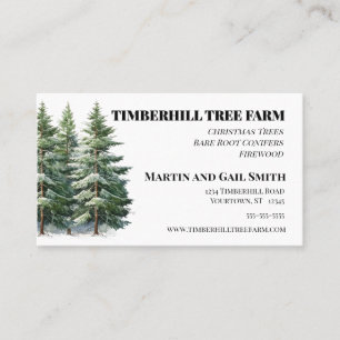 Winter Trees Tree Farm Tree Sales Arborist  Business Card