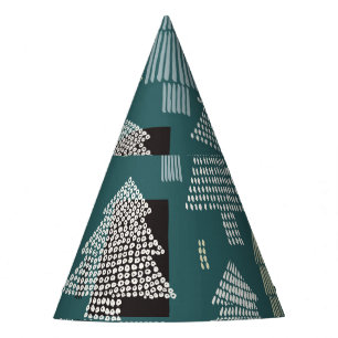 Winter trees, vintage Christmas pattern. Party Hat