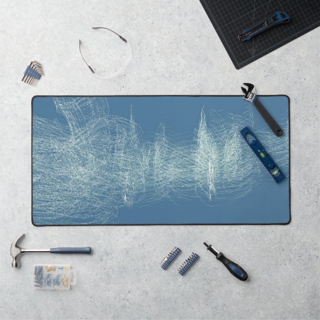 Winter Treescape Snowy Abstract Art Desk Area Mat (Workstation)