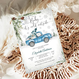 Winter Truck Baby Shower Invitation