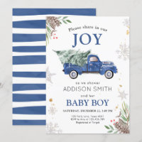 Winter Truck Share Joy Baby Shower Cold Outside