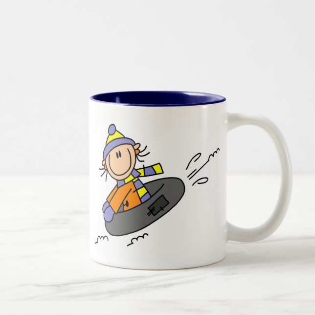 Winter Tubing Two-Tone Coffee Mug (Right)