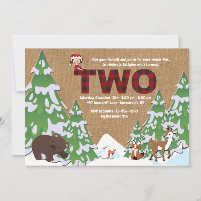 Winter Two Birthday Party Invitation (Front)