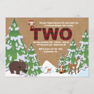 Winter Two Birthday Party Invitation