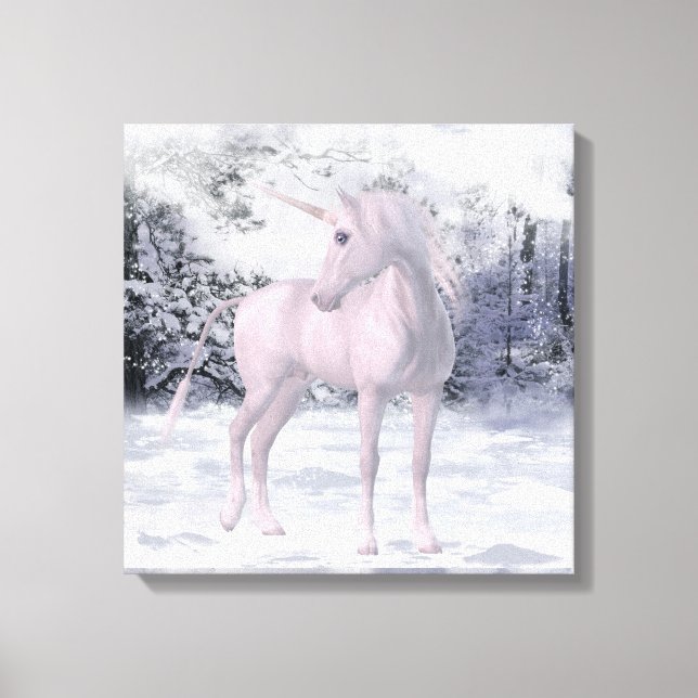 Winter Unicorn Canvas Print (Front)