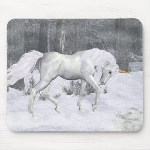 Winter Unicorn .. fantasy art Mouse Pad