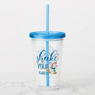 Winter Unicorn Shake Your Flakes Fun & Festive Acrylic Tumbler