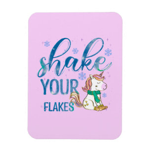 Winter Unicorn Shake Your Flakes Fun & Festive Magnet