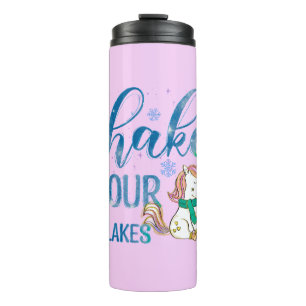 Winter Unicorn   Shake Your Flakes   Fun & Festive Thermal Tumbler