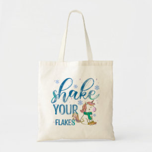 Winter Unicorn Shake Your Flakes Fun & Festive Tote Bag