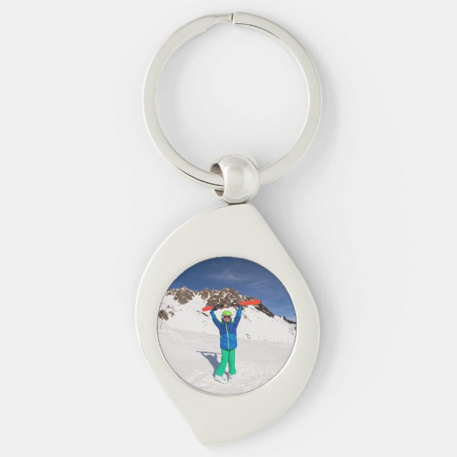 Winter Vacation Photo Keychain (Front)