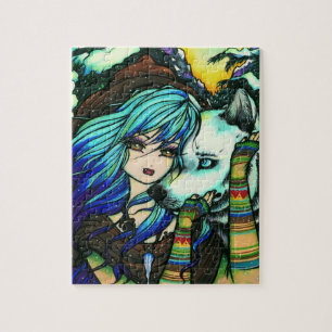 Winter Vampire White Christmas Fantasy Art Jigsaw Puzzle