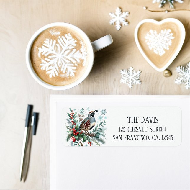 Winter Vibes California Quail - Return address  (Creator Uploaded)