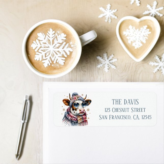 Winter Vibes Cow - Return address  (Creator Uploaded)
