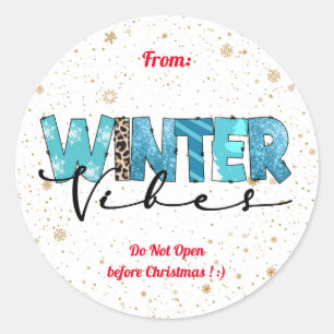 Winter Vibes Customize Classic Round Sticker