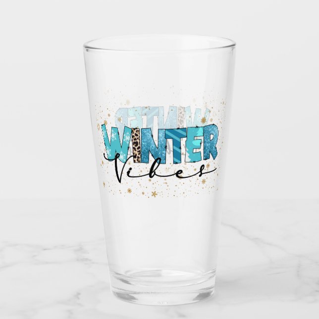 Winter Vibes Customize Glass (Front)