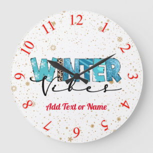 Winter Vibes Customize Large Clock
