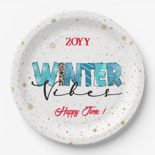 Winter Vibes Customize Paper Plate