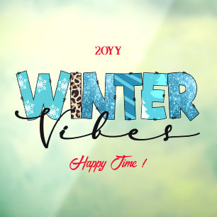 Winter Vibes Customize Window Cling