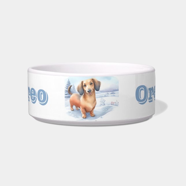  Winter Vibes Dachshund - Pet Bowl (Front)