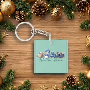 Winter Vibes Friendly Snowman Keychain