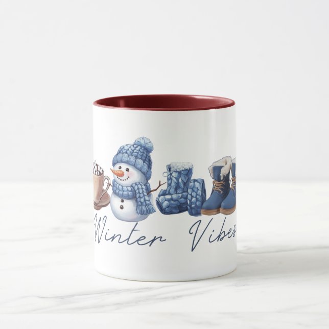 Winter Vibes Friendly Snowman Mug (Center)