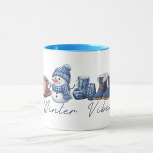 Winter Vibes Friendly Snowman Mug