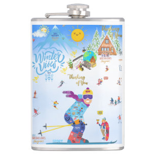 Winter Vibes Hip Flask