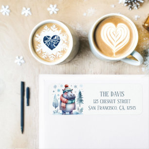 Winter Vibes Hippopotamus - Return address 