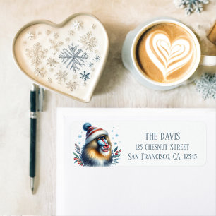 Winter Vibes Mandrill Monkey - Return address 
