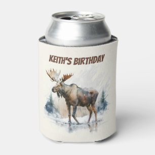 Winter vibes Moose - Birthday Can Cooler