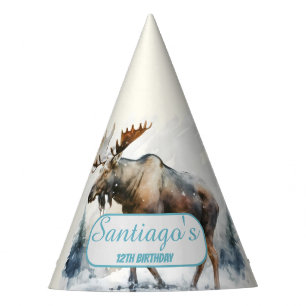 Winter Vibes Moose - Birthday  Party Hat