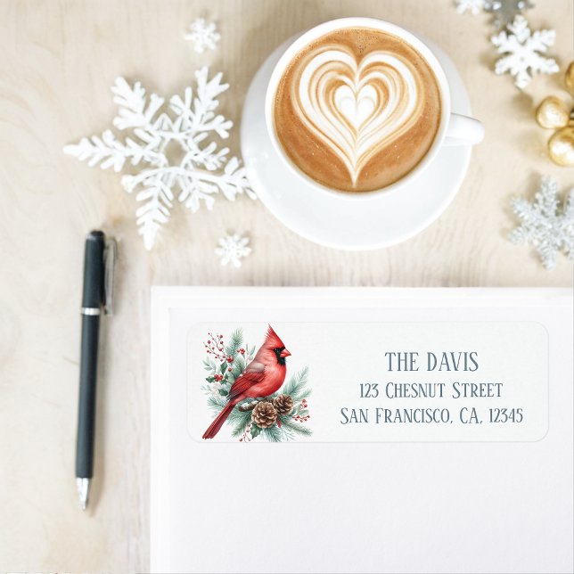 Winter Vibes Northern Cardinal - Return address  (Creator Uploaded)