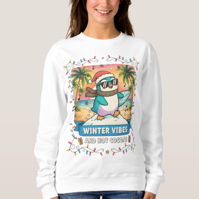 Winter Vibes Penguin Sweatshirt (Front)