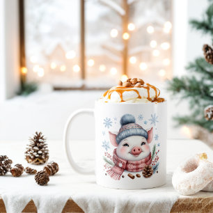 Winter Vibes Pig - Coffee Mug