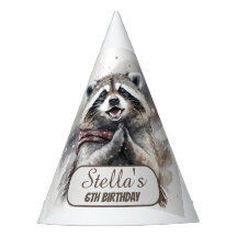 Winter Vibes Raccoon - Birthday Party Hat