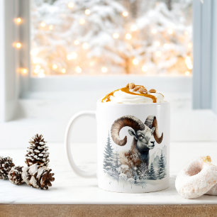 Winter Vibes Rocky Mountain Bighorn Sheep - Coffee Mug