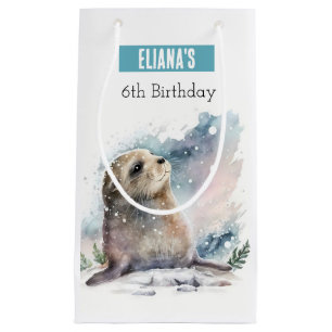 Winter vibes Seal - Birthday Party - Small Gift Bag