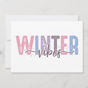 Winter Vibes - Soft Pastel Typography Card