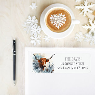 Winter Vibes Texas Longhorn - Adresse de retour